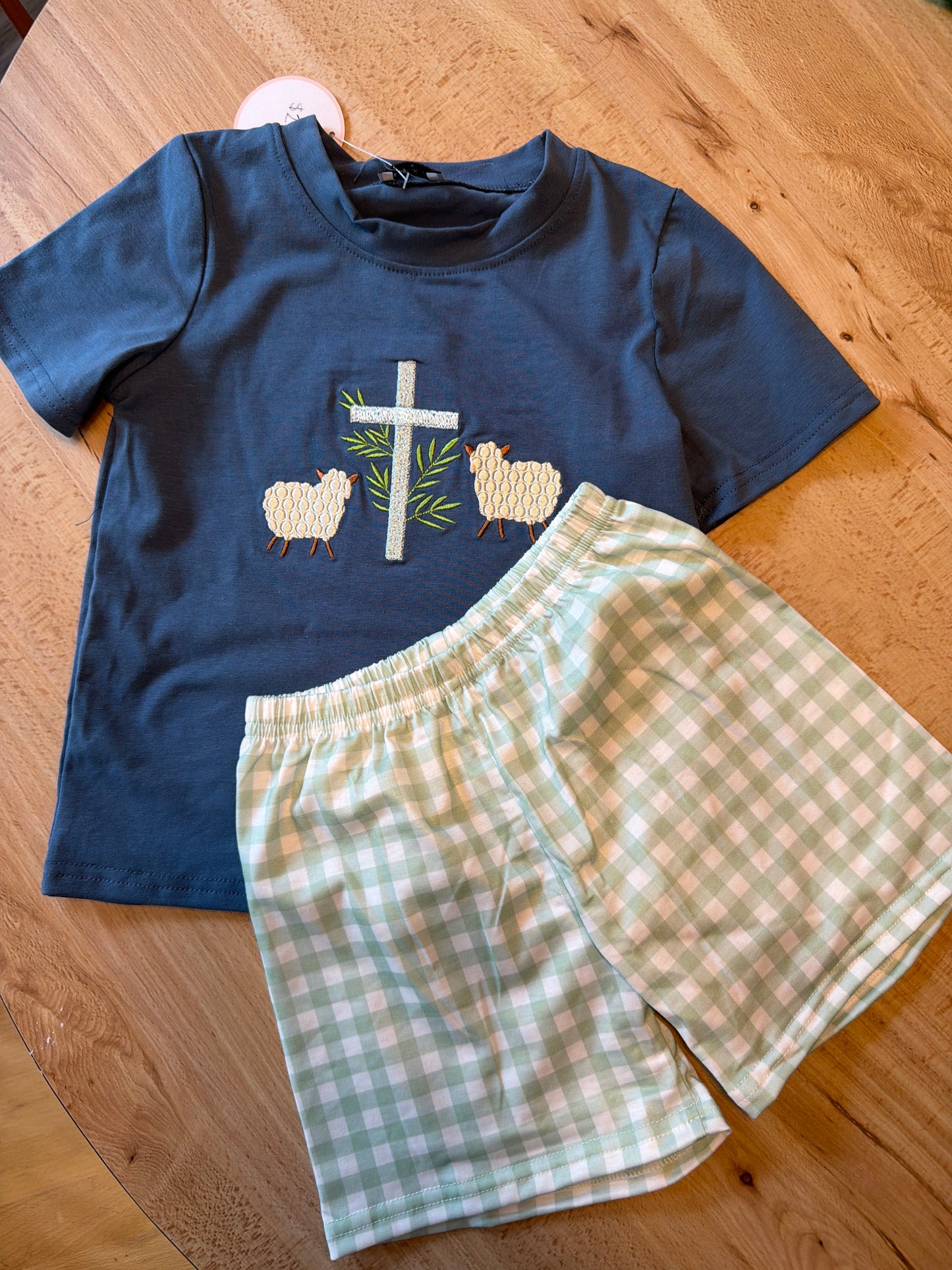 Easter Lamb & Cross Short Set