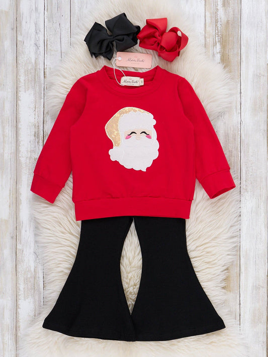 Santa's Joy Embroidered Bell Bottom Outfit