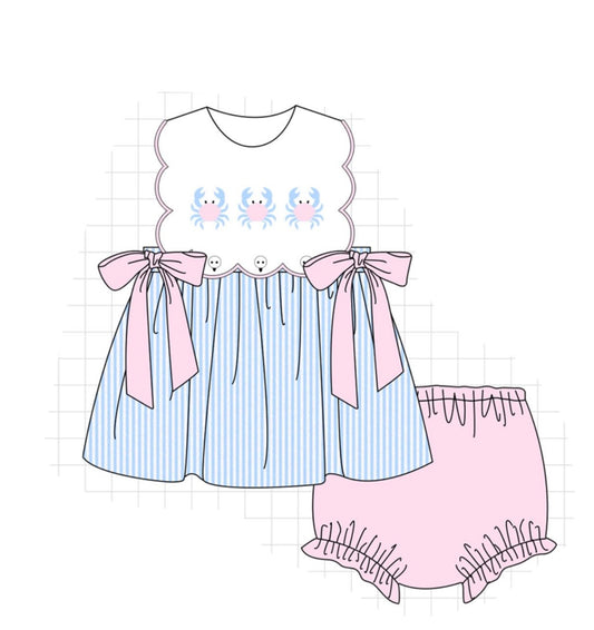Girls Crab Diaper Set