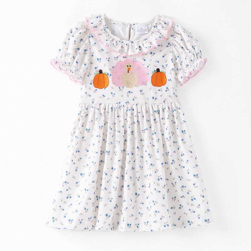 Thanksgiving Sibling Matching Outfits – Turkey Pumpkin Embroidered Collection