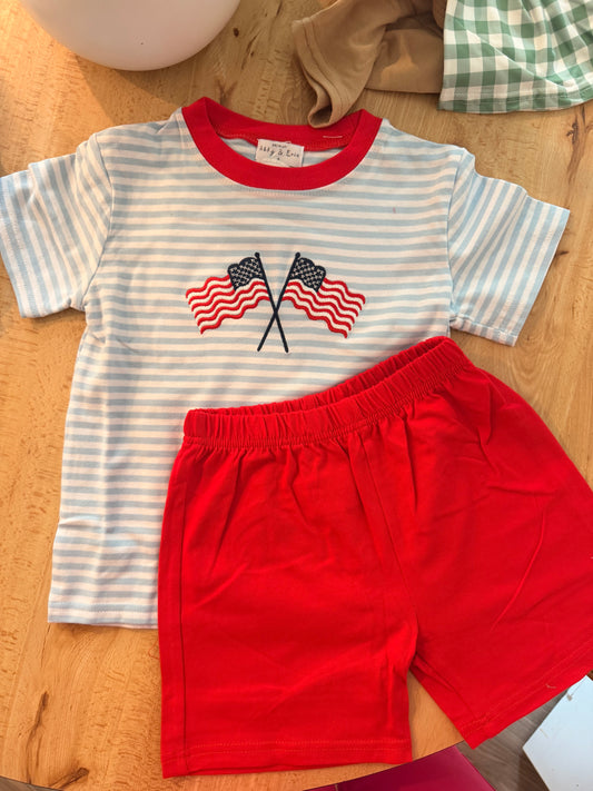 Boy’s American Flag Short Set